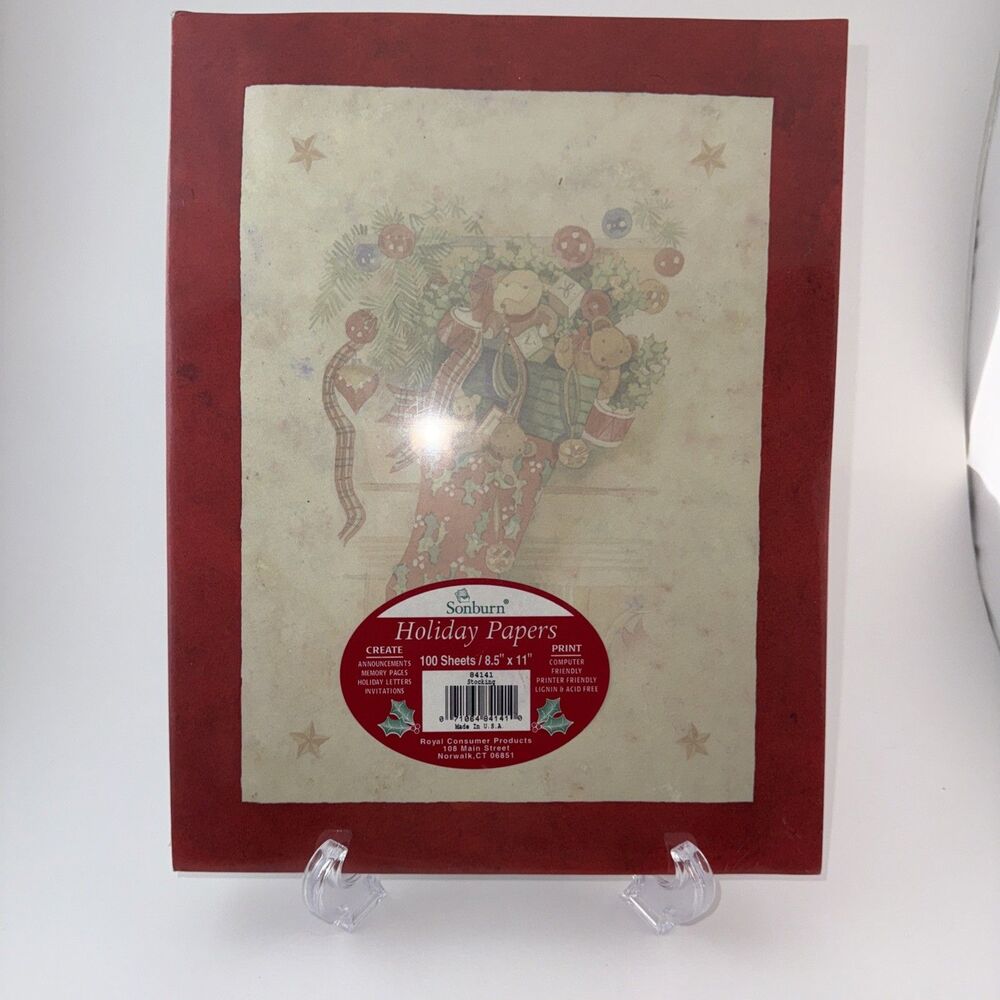 Sonburn Holiday Paper Colorful Christmas  Stocking 100 Sheets New Sealed Crafts